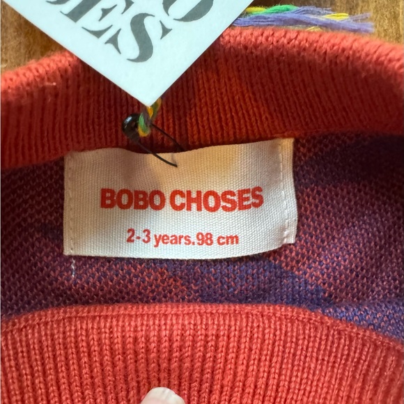 Bobo Choses Crescent Pattern Red and Blue Crewneck Sweater NWT - Picture 5 of 5